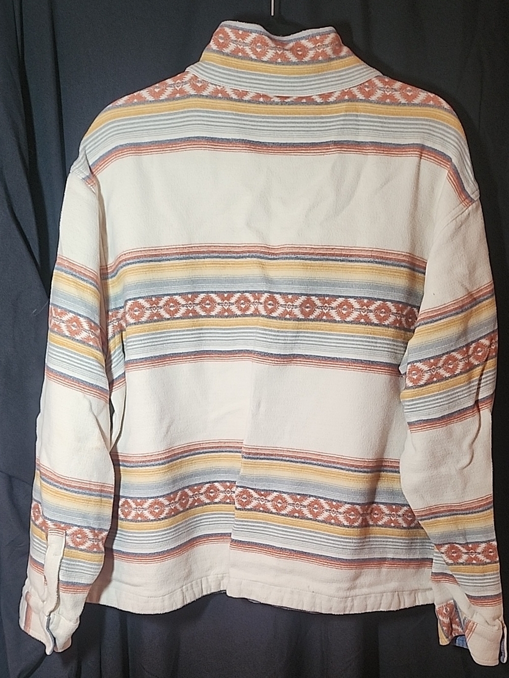 Pendleton Women's Striped Pullover Cropped Jacket in Cream & Blue XL - Picture 2 of 4